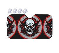 Red and Black Evil Ghost Small Car Windshield Sunshade - Quick Cooling in The car in Summer, Portable Storage Sunshade