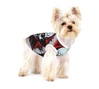 Red and Black Evil Ghost Small Cotton Dog Vest S - Breathable, Comfortable, Stylish Apparel for Pets