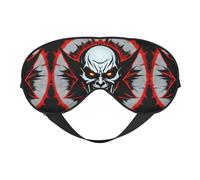 Red and Black Evil Ghost Soft Eye Mask Covers Blackout Sleeping Eye Mask with Elastic Strap/Headband for Men Women, Travel, Nap