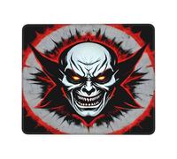 Red and Black Evil Ghost Square Waterproof Non-Slip Rubber Base Mouse Mat for Office Laptop,Laptop Wireless Mouse Home Office Travel 10 X 12 Inch