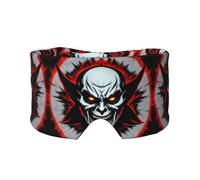 Red and Black Evil Ghost Unisex Side Sleeping Headband, Sleeping Eye Mask and Ear Muffs, (26.8 * 4.3 inches), Indoor and Outdoor Travel Yoga Adjustable Comfort Eye and Ear Muffs,