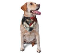 Red And Black Fantasy Goddess Printed Graphic Pet Triangle Scarf For Dogs & Cats, Adjustable Cute Pet Bandana For & Photo Shoots