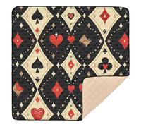 Red and Black Gorgeous Poker Large Stylish Baby Activity Play Mat for Floor Lightweight Kicking Mat for Baby Toddler Infant, 50'' x 50''