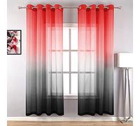 Red and Black Gothic Curtains for Window Decor Home Decor Ombre Chic Modern Sheer Curtains for Boys Room 52.3x59.1 Inch Length 2 Panels