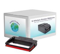 Red and Black Ink Printer Ribbons for Toast Kitchen Printer by Paper Planet | 12 Ribbons | TKP300 SNBC BTP-M300