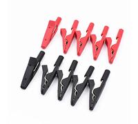 Red and Black Insulated Safety Multimeter Test Leads Alligator Clips Electrical Mini Test Crocodile Clamp Clips with 2 mm Banana Jack for 2 mm Test Probe & 2 mm Banana Plug Connectors Pack of 10