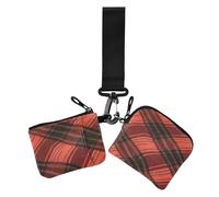 Red and Black Irregular Checkerboard Women's Coin Purses Card Cases Mini Fashion Zipper Purse Wallet with Zipper Pocket for Work Travel 2 Pcs, Red and black irregular checkerboard, One Size, Casual