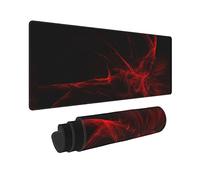 Red and Black Mouse Pad XXL Long Extra Gaming Desk Mat for Computer Keyboard Laptop Office Non-Slip Rubber Stitched Edges 31.5×11.8 Inch