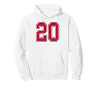 Red and Black Number 20 Jersey Player Uniform #20 Pullover Hoodie