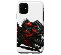 Red and Black Piranha Monster Bike with Razor Fangs Case for iPhone 11