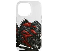Red and Black Piranha Monster Bike with Razor Fangs Case for iPhone 13 Pro