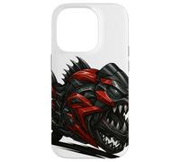 Red and Black Piranha Monster Bike with Razor Fangs Case for iPhone 14 Pro