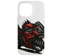 Red and Black Piranha Monster Bike with Razor Fangs Case for iPhone 14 Pro Max