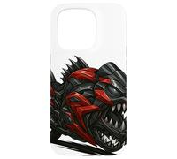 Red and Black Piranha Monster Bike with Razor Fangs Case for iPhone 15 Pro