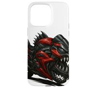Red and Black Piranha Monster Bike with Razor Fangs Case for iPhone 15 Pro Max