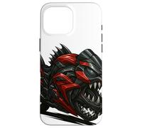 Red and Black Piranha Monster Bike with Razor Fangs Case for iPhone 16 Pro Max