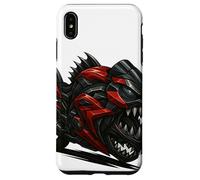Red and Black Piranha Monster Bike with Razor Fangs Case for iPhone XS Max