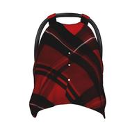 Red and Black Plaid Baby Car Seat Canopy Cover, Multi Use Breathable Nursing Breastfeeding Covers for Mom Soft Stroller Sun Shade Newborn Shower Gift