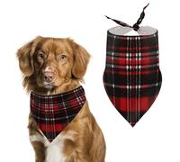 Red and Black Plaid Dog Bandanas, Lightweight and Breathable Triangle Pet Scarf,Soft and Comfortable Pet Bandana for Small Medium Large Breed.