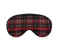 Red and Black Plaid Eye Mask, Side Sleeping Mask Light Blindfold Sleeping Mask Nose Pad and Elastic Band for Children Women and Men