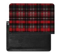 Red And Black Plaid Passport Holder,Compact Lightweight Waterproof Passport Cover, Portable Stylish Travel Wallet Accessories for Women Men