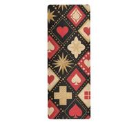 Red and Black Poker Board Grid Non-slip carpet for floor printed, non slip, hot yoga towel mat with bag for carrying tapete para ejercicio 71x26 inches