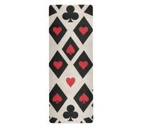 Red and Black Poker Grids yoga mat non slip for home gym printed, non slip, yoga mat towel non slip for hot yoga with bags tapete para ejercicio 71x26 inches