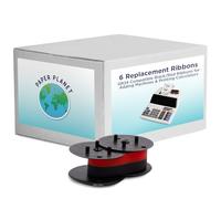 Red and Black Printing Calculator Ribbons Compatible with GR24 by Paper Planet | Replacement Adding Machine Ink Ribbon Compatible with Sharp EL 1197PIII Adding Machine | 6 Pack