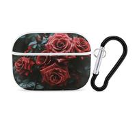 Red and Black Rose AirPod Pro Case, Anti Scratch Hard PC Cover with Keychain, AirPod Pro 2nd/1st Case Accessories for Women Men, White-Style