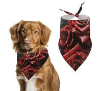 Red and Black Rose Dog Bandanas for Feeding Grooming, Triangle Pet Bibs Washable Pets Scarf for Cats & Dogs