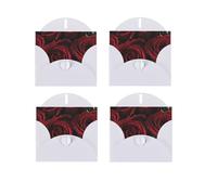 Red And Black Rose Print Blank Greeting Cards, Love Buttons, Pearl Paper Envelopes Suitable For Various Occasions - Anniversary Cards, Thank You Cards, Holiday Cards, Wedding Cards, Congratulations.