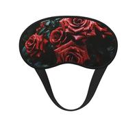 Red and Black Rose Sleep Mask for Women Men Soft Travel Eye Mask with Adjustable Straps Sleeping Eye Shade Cover for Travel Yoga Nap Sleeping