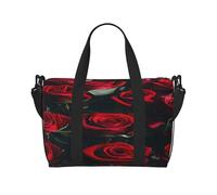 (Red and Black Rose) Waterproof Lightweight Hand Travel Bag - Large Carry-On for 3-5 Day Trips | Air Travel, Sports, Weekend Use | Men & Women (1-Pack)