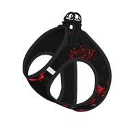 Red And Black Roses Print Reflective No Choke Pet Vest Harness,Adjustable Soft Padded Dog Harness With Easy Control Handle