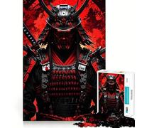 Red And Black Samurai Warrior Jigsaw Puzzle for Teenagers 1000 Pieces Reason Skill Toy Calming Play Exact Cut Perfect Present (38x26cm)