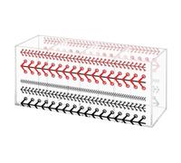 Red and Black Stitch Pen Pots for Desk Desktop Organizer, 4 Compartments Makeup Caddy, Acrylic Make Up Brush Organisation Pot, Square Pen Stand Transparent Pencil Pots, Brush Pot Acrylic School Stuff