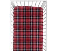 Red and Black Woodland Plaid Flannel Baby or Toddler Fitted Crib Sheet for Rustic Patch Collection by Sweet Jojo Designs