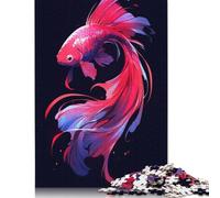 Red And Blue Betta Jigsaw Puzzles Puzzles for Adults Kids. 1000 Piece Great Gifts Challenge Toy Educational Games Home Decoration for Educational Games Gifts 1000pcs (75x50cm)