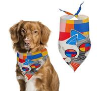 Red and Blue Cat Easter Dog Bandanas for Small Medium Large Dogs,Cat Dogs,Pet Scarf - Polyester Cute Bibs.Triangle Pet Scarf for Puppy Pet,Personalized Birthday/Party Fun Idea Gift