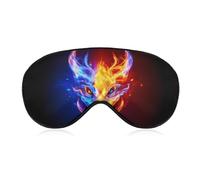 Red and Blue Fire Dragon Head Sleep Eye Mask Sleeping Light Blocking Cover Night Blindfold for Travel Nap