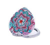 Red and blue-Heart Shape Diamond Painting Compact Mirror DIY Pocket Mirror with Diamond Painting Cover Portable Folding Wallet Mirror with Magnifier Diamond Art Kit for Women