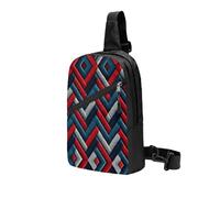 Red and Blue Herringbone Backpack Satchel Multi-Purpose Chest Bag Trekking Waterproof Satchel