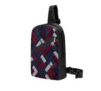 Red and Blue Herringbone Backpack Satchel Multi-Purpose Chest Bag Trekking Waterproof Satchel