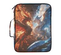Red and Blue Ice and Fire Phoenix Accordion Document File Folder Expanding 7 Pockets A4 Letter Size with Zipper Closure for Paperwork Organizer File Folder