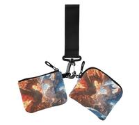 Red and Blue Ice and Fire Phoenix Women's Dual Wallets Business Card Cases Cute Fashion Change Purse Key Holder with Zipper Pocket for Lady 2 Pcs, Red and blue ice and fire Phoenix, One Size, Casual