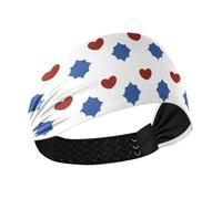 Red and Blue Love 4th Of July Independence Day no slip sweat headbands Stretchy hair for hiking Daily use Daily use banda para la cabeza