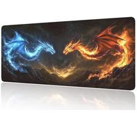 Red and Blue Mouse Mat XXL, Dragon Mouse Matt 900x500mm, Non-Slip Base and Anti-Fray Stitched Edge Mousepad, Durable Design, Precision Control Mousepads, Fits Laptop for PC/Office/Gifts M1-628