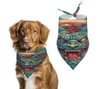 Red and Blue Pattern Easter Dog Bandanas for Small Medium Large Dogs,Cat Dogs,Pet Scarf - Polyester Cute Bibs.Triangle Pet Scarf for Puppy Pet,Personalized Birthday/Party Fun Idea Gift