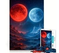 Red And Blue Planet Landscape Jigsaw Puzzles for Adults1000 Pieces Smart Game Quiet Calm Pattern Assembly Amazing Present (50x75cm)