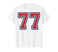 Red and Blue Sports Number 24 Jersey Uniform Player Fan Value Graphic T-Shirt, Men, White, XL
